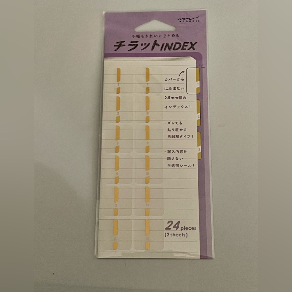 **FINAL PRICE** Gold Numbered Chiratto (“At a Glance”) Index Labels